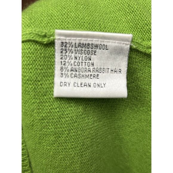 Talbots Women's Wool Angora Cashmere Henley Pullover Sweater Apple Green Large - Picture 6 of 6